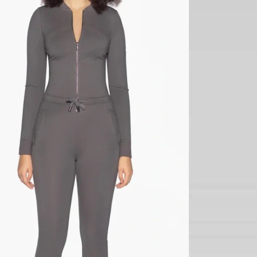 Lovello Elizabeth Zentai II Soft Stretchy Jumpsuit Gray Streetwear XS